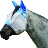 🐴 cashel crusader horse fly mask with ears - standard size, blue (horse) logo