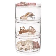 🎀 organize your hair accessories with stori stackable clear plastic containers (set of 3) logo