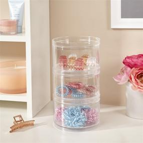 img 2 attached to 🎀 Organize Your Hair Accessories with STORi Stackable Clear Plastic Containers (Set of 3)