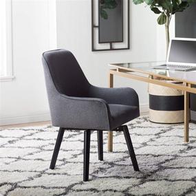 img 3 attached to 🪑 Modern Spire Luxe Swivel Chair: Upholstered Office/Dining Accent Seat with Metal Legs in Charcoal Gray