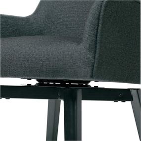 img 1 attached to 🪑 Modern Spire Luxe Swivel Chair: Upholstered Office/Dining Accent Seat with Metal Legs in Charcoal Gray