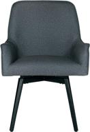 🪑 modern spire luxe swivel chair: upholstered office/dining accent seat with metal legs in charcoal gray логотип