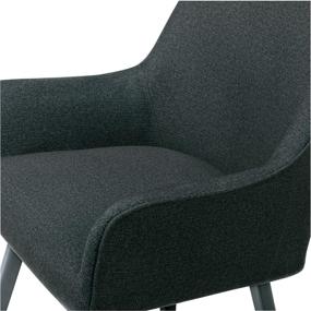 img 2 attached to 🪑 Modern Spire Luxe Swivel Chair: Upholstered Office/Dining Accent Seat with Metal Legs in Charcoal Gray