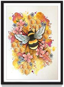 img 4 attached to 🐝 Hippie Soul DIY 5D Diamond Painting: Bee Diamond Embroidery for Home Wall Decor