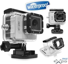 img 2 attached to 💡 Pyle Expo Sports Action Camera - HD 1080P Mini Hi-Res Camcorder with Wifi, 20MP Camera, 2" Screen USB SD Card HDMI, Battery - Waterproof Case, USB Cable, Wireless Remote Control, Mount - PSCHD90SL (Silver)