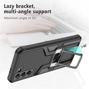 img 1 attached to 📱 SOGCASE Samsung Galaxy S21 5G Kickstand Case - Silicone Soft Shockproof Protective Cover with Metal Ring Holder for Car Phone Mount, Black