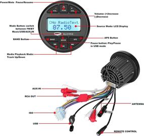 img 1 attached to 🛥️ Лодочный морской стереоприемник Guzare Boat: водонепроницаемое автомобильное измерительное радио FM AM с Bluetooth - 4x45 ватт аудиосистемы для RV UTV Яхта Гольфкарт (GR305)
