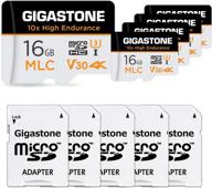 📷 gigastone 16gb mlc micro sd card 5-pack: high endurance 4k video recording for security/dash cam, surveillance | 95mb/s, u3 c10 logo