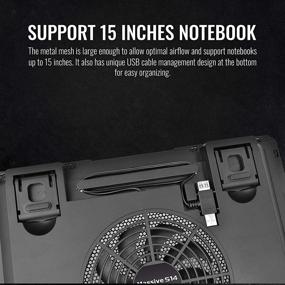 img 1 attached to 🖥️ Thermaltake Massive S14 Mesh Steel Panel Notebook Cooler with 140mm Silent Fan, Adjustable Height Setting - Supports Up to 15 Inch Notebooks, Black