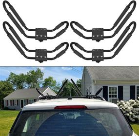 img 4 attached to Enhance Your Kayaking and Canoeing Adventures with JMTAAT Universal 2 Pairs J-Bar Kayak Canoe Carrier Boat Surf Ski Roof Top Mount Car SUV Crossbar + Extended 3-Month Warranty