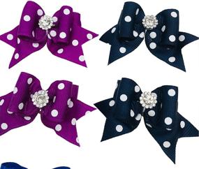 img 1 attached to 10-Piece Set of Dot Hair Bows with Rubber Bands for Grooming Small to Medium Dogs, Puppies, and Cats - Assorted Colors Randomly Selected