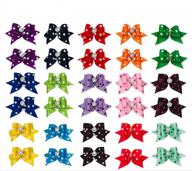 10-piece set of dot hair bows with rubber bands for grooming small to medium dogs, puppies, and cats - assorted colors randomly selected логотип