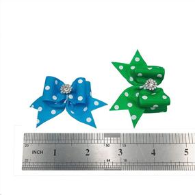 img 2 attached to 10-Piece Set of Dot Hair Bows with Rubber Bands for Grooming Small to Medium Dogs, Puppies, and Cats - Assorted Colors Randomly Selected