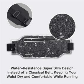 img 3 attached to 🏃 Runtopia Ultra-Slim Running Belt: Waterproof Lycra Material, Long Stretch Elastic Strap, Zippered Pockets for iPhone 6 7 8 X Plus