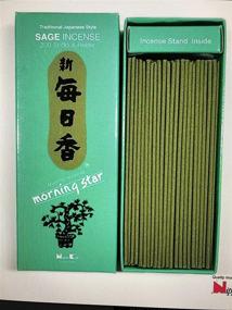 img 1 attached to 🌿 Nippon Kodo Morning Star - Sage 200 Sticks and Holder, High-Quality Japanese Incense, Est. 1575