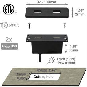 img 3 attached to 💡 Удобная встроенная розетка с USB-портами 2.1A - идеально подходит для кровати, письменного стола, стола, дивана