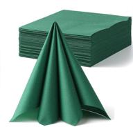 💚 jebblas luxury green disposable dinner napkins - 50 count | elegant cloth-like guest towels for parties, weddings & more logo