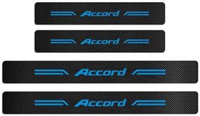 img 3 attached to 🚪 GEERUI 4 шт. отражающих наклеек на порог дверей из карбонового волокна - декоративная защитная пленка для порога для Honda Accord (синий)