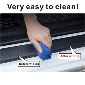 img 2 attached to 🚪 GEERUI 4PCS Reflective Carbon Fiber Door Entry Guard Stickers - Decorative Threshold Protection Pad Film for Honda Accord (Blue)