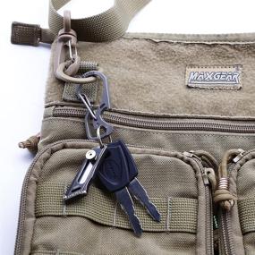 img 1 attached to 🔑 Titanium EDC Key Holder with Tacray Compact Carabiner Clip - Anti-Lost Keychain Hook, Multi-tool Bottle Opener, Quick Release Backpack Clasp