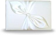 elegant ivory bridal wedding reception guest book with nice satin bow logo