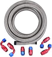 evil energy 6an fuel line hose fitting kit braided stainless steel oil gas cpe 10ft silver (hose id: 0 logo