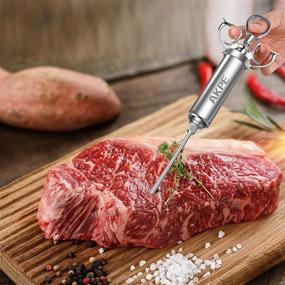 img 1 attached to 🍖 AKPE Meat Injector: Stainless Steel Syringe for Flavorful BBQ Grill and Turkey, 2 oz with 3 Needles - Easy to Use and Clean (Includes Case)