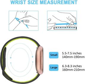 img 3 attached to [Pack 3] Soft Silicone Bands for Fitbit Versa 📦 2/Versa/Versa Lite/Versa SE - Breathable Replacement Wristbands for Men/Women (Small, Black/Blue+Black/Green+Grey/Teal)