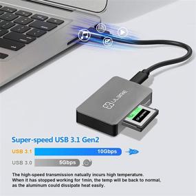 img 3 attached to ⚡️ ULBRE CFexpress Card Reader Type B: 10Gbps Portable Aluminum USB3.1 Gen2 Adapter for CFexpress Memory Cards (Windows/Mac OS/Linux) - Includes Two Cables