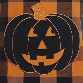 img 1 attached to 🎃 Elrene Home Fashions Farmhouse Living Fall Buffalo Check Pumpkin Pocket Apron/Tablecloth: Black/Orange, 24"x 32