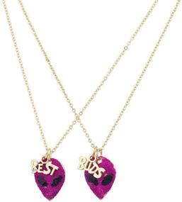 img 2 attached to 👯 Adorable LUX ACCESSORIES Girl's Forever Best Friends BFF Matching Puzzle Necklace Sets - Perfect Symbol of Friendship!