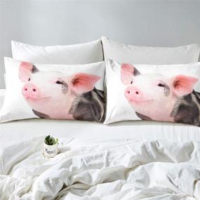 img 1 attached to Cute Pig Bedding Set for Kids – Erosebridal Pig Duvet Cover with Pillow Case – Twin Size Comforter Cover with Zipper Closure – Happy Farm Animal Theme