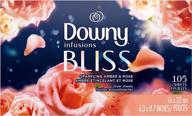 🌹 downy infusions bliss dryer sheets: sparkling amber & rose fragrance, 105 sheets (pack of 1) logo