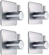 🧲 sturdy stainless steel waterproof hooks for coats, hats, towels - bathroom and bedroom wall rack (4-pack) logo