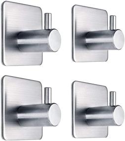 img 4 attached to 🧲 Sturdy Stainless Steel Waterproof Hooks for Coats, Hats, Towels - Bathroom and Bedroom Wall Rack (4-Pack)