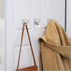 img 1 attached to 🧲 Sturdy Stainless Steel Waterproof Hooks for Coats, Hats, Towels - Bathroom and Bedroom Wall Rack (4-Pack)