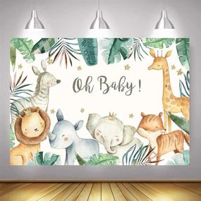 img 1 attached to 🦁 Safari Baby Shower Backdrop | Jungle Theme Baby Shower Background 7x5ft Vinyl | Boy Safari Baby Shower Banner Backdrops