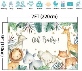 img 2 attached to 🦁 Safari Baby Shower Backdrop | Jungle Theme Baby Shower Background 7x5ft Vinyl | Boy Safari Baby Shower Banner Backdrops