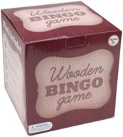 premium vintage wooden bingo game set - includes brass cage, 75 balls, 150 chips, 18 cards - perfect for large group games логотип