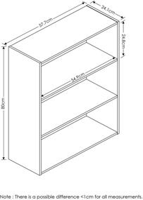 img 3 attached to Furinno Pasir 3-уровневая открытая книжная полка в крупный орех - элегантный и функциональный вариант хранения для любой комнаты.