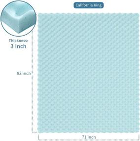 img 3 attached to 🛏️ Ultimate Comfort Elevator: 3-Inch California King Size Memory Foam Mattress Topper with Egg Crate Design