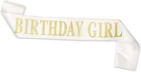 img 4 attached to 🎉 Dadam Birthday Sash for Girls - White Satin Birthday Girl Sash with Gold Glitter Lettering - Party Favors, Supplies, and Decorations