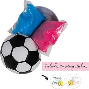 img 1 attached to Набор для футбольного мяча с разгадкой пола от HelloBump - Нетоксичный розовый и голубой порошок - Партийные принадлежности