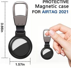 img 2 attached to KAHITE Apple Airtag Compatible Case - Keychain Holder for AirTags, Protective Cover with Key Chain Loop - Metal Keyring CaseKeyring for Apple Tracker Device - Black