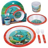 🍽️ octonauts mealtime feeding set for kids and toddlers - plate, bowl, cup, fork and spoon utensil flatware - durable, dishwasher safe, bpa free logo