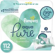 pampers aqua pure sensitive water baby wipes: pure and gentle cleaning for delicate skin, pack of 112 wipes logo