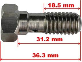 img 2 attached to 🔧 Универсальная стальная аксессуарная болт M12x1.5 с гайкой Банжо для тормозных трубок - болт Банжо с метрической резьбой