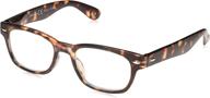 🌈 peeperspecs tortoise soft square reading glasses, rainbow bright, 45 + 1 logo