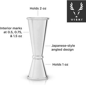 img 3 attached to Viski Japanese Style Double Jigger: Essential Bar Kit with 1oz and 2oz Interior Measurements – Stainless Steel Cocktail Mixing Tool