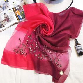 img 3 attached to Fashion Elegant Embroidered Seasons Lightweight Women's Accessories in Scarves & Wraps